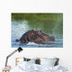 Hippo Snorting Spray Water Wall Decal