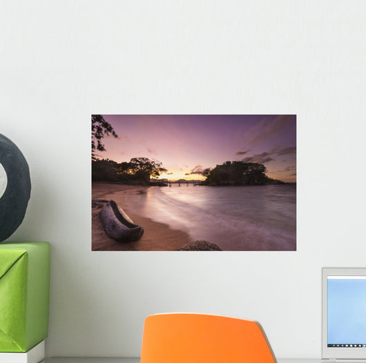 Dugout Canoe Small Beach Wall Decal Design 3