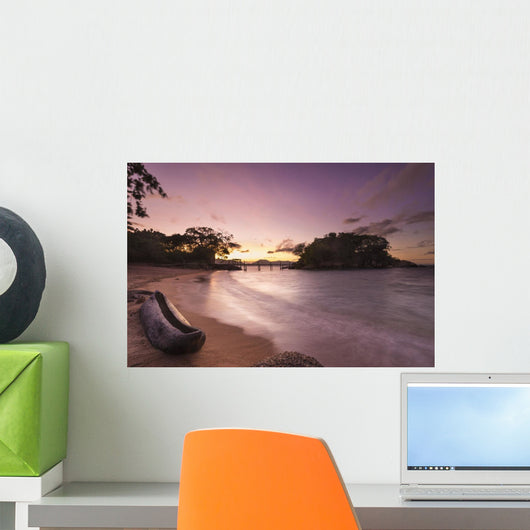 Dugout Canoe Small Beach Wall Decal Design 3