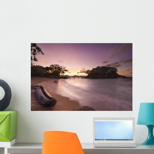Dugout Canoe Small Beach Wall Decal Design 3