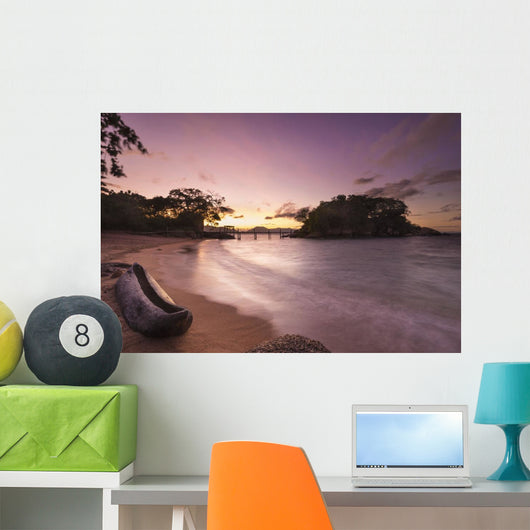 Dugout Canoe Small Beach Wall Decal Design 3