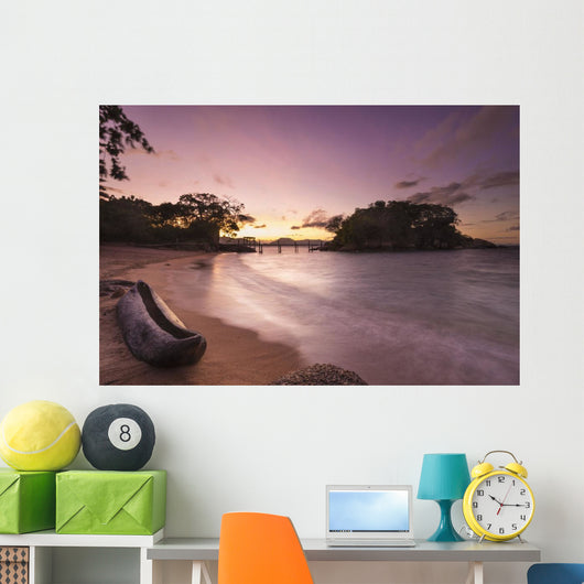Dugout Canoe Small Beach Wall Decal Design 3