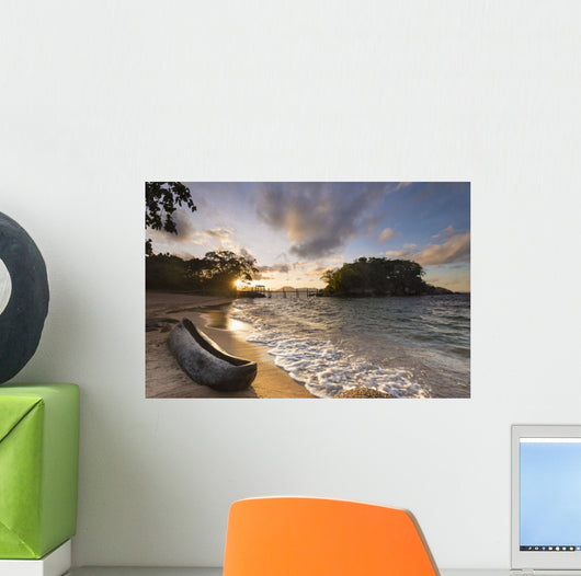 Dugout Canoe Small Beach Wall Decal Design 2