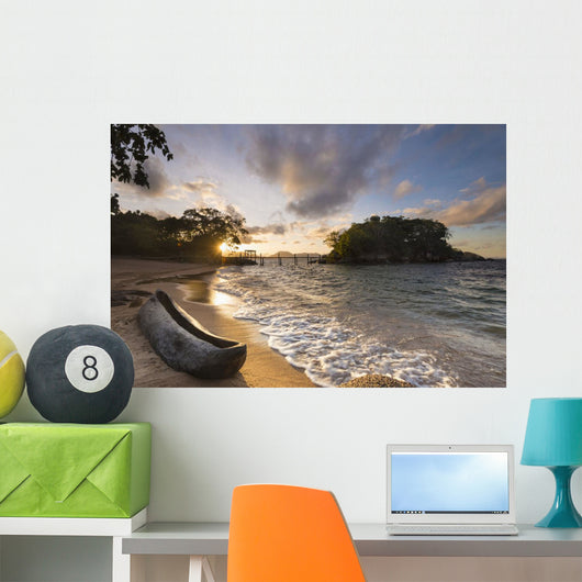 Dugout Canoe Small Beach Wall Decal Design 2