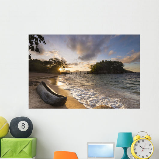 Dugout Canoe Small Beach Wall Decal Design 2