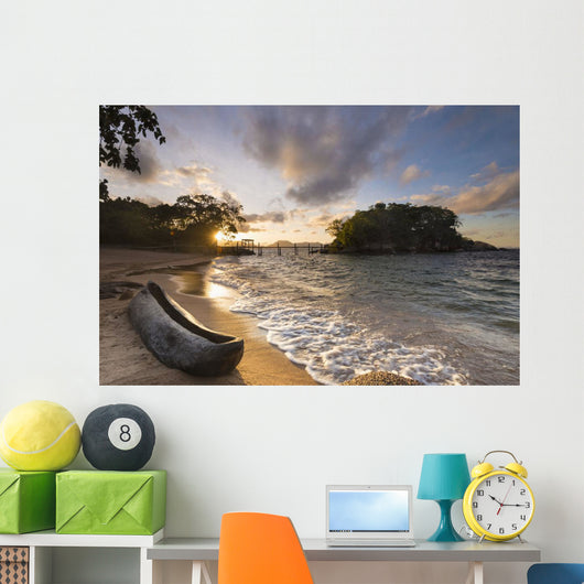 Dugout Canoe Small Beach Wall Decal Design 2