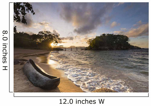 Dugout Canoe Small Beach Wall Decal Design 2