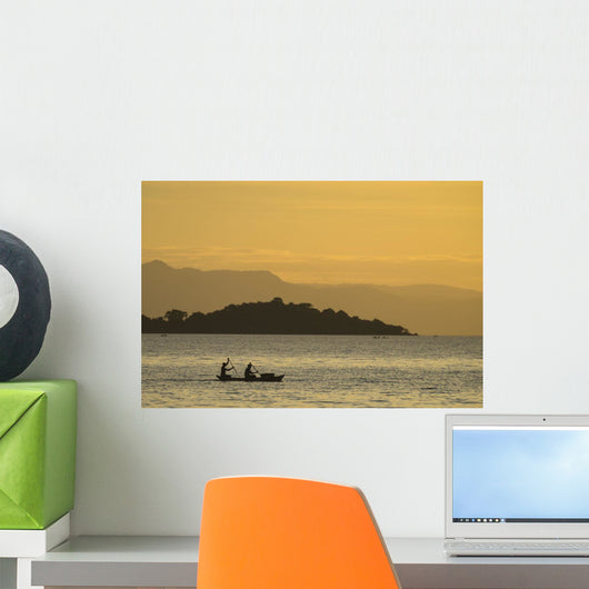 Silhouette Fishermen Wall Decal