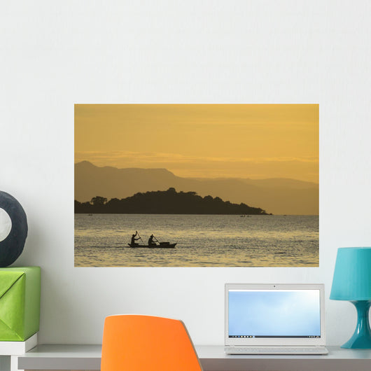 Silhouette Fishermen Wall Decal
