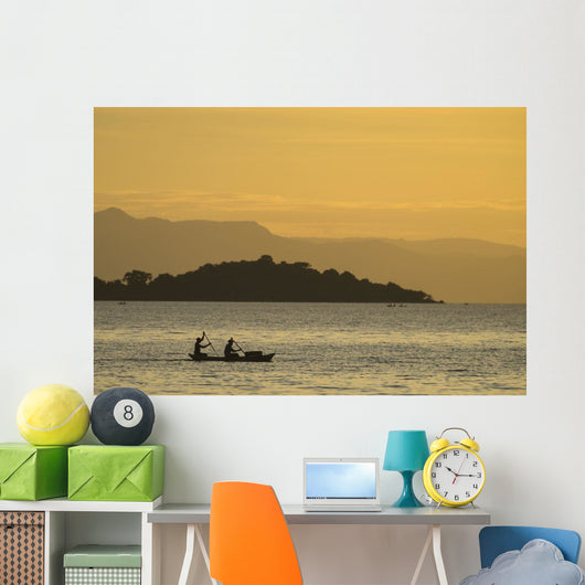 Silhouette Fishermen Wall Decal