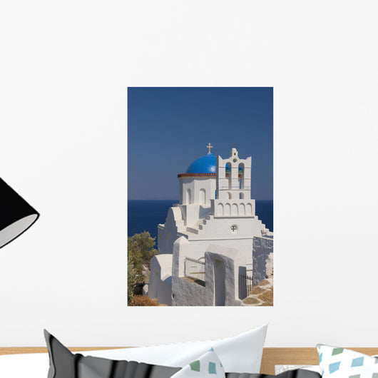 Blue Domed Church Panayia Wall Decal Design 1