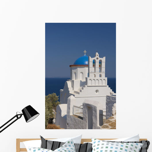 Blue Domed Church Panayia Wall Decal Design 1