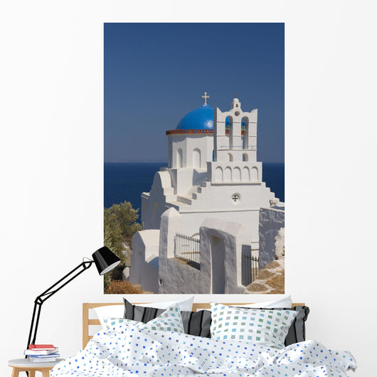 Blue Domed Church Panayia Wall Decal Design 1