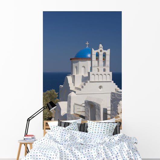 Blue Domed Church Panayia Wall Decal Design 1