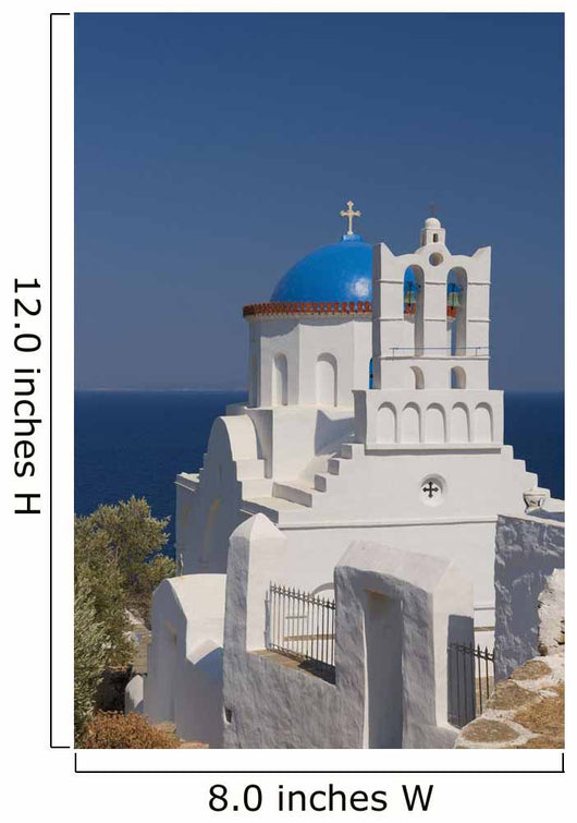 Blue Domed Church Panayia Wall Decal Design 1