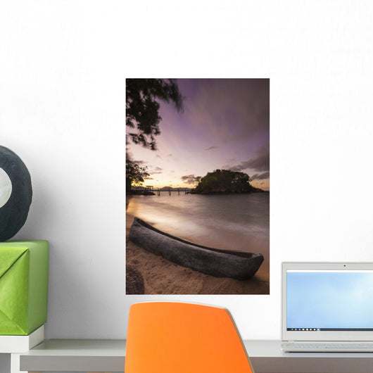 Dugout Canoe Small Beach Wall Decal Design 1