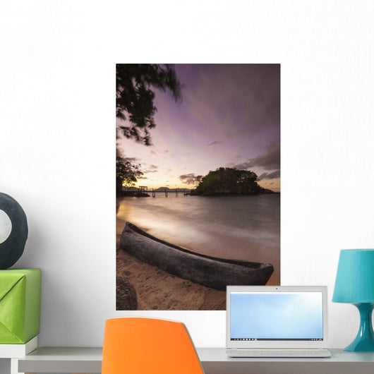 Dugout Canoe Small Beach Wall Decal Design 1