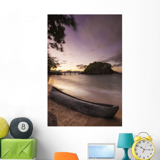 Dugout Canoe Small Beach Wall Decal Design 1