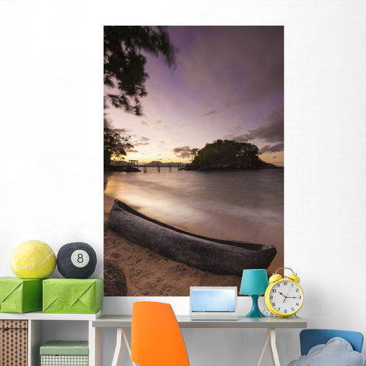 Dugout Canoe Small Beach Wall Decal Design 1