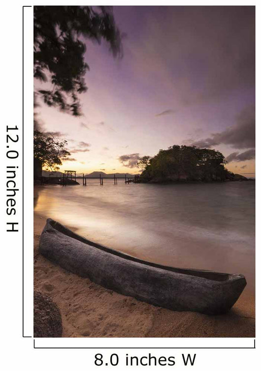 Dugout Canoe Small Beach Wall Decal Design 1