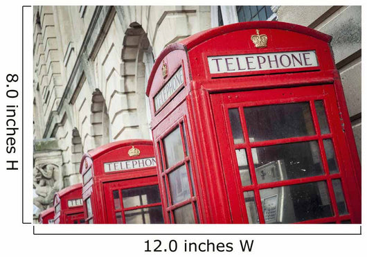 Telephone Boxes Row Wall Decal Design 1