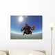 Skydiving Tandem Friends against Wall Mural