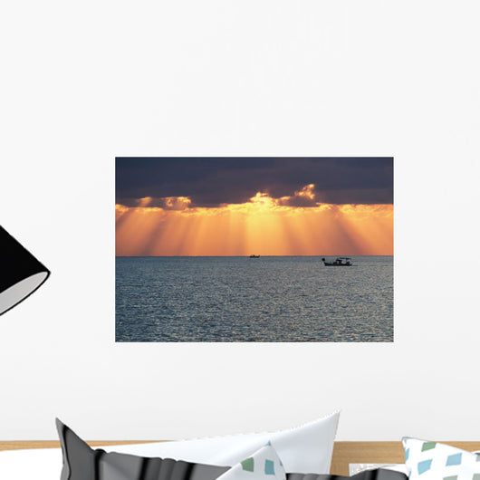 Dramatic Sky with Sun Wall Decal Design 1