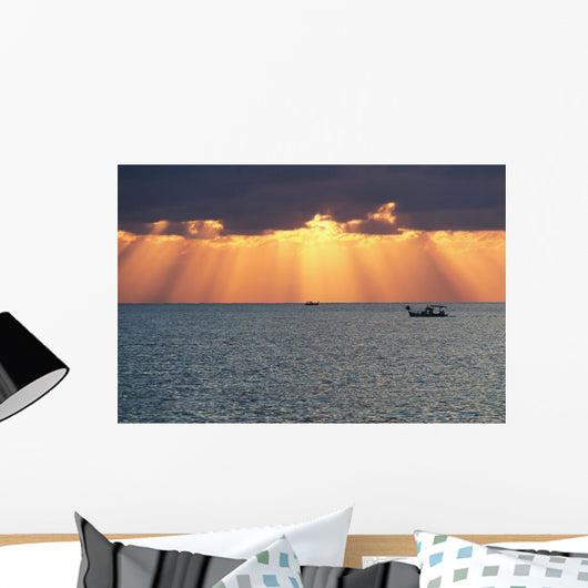 Dramatic Sky with Sun Wall Decal Design 1