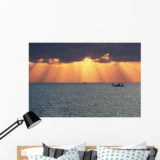 Dramatic Sky with Sun Wall Decal Design 1