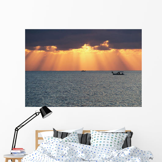 Dramatic Sky with Sun Wall Decal Design 1