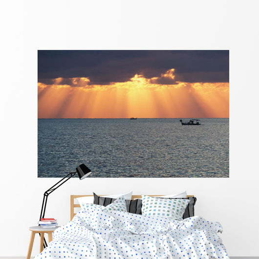 Dramatic Sky with Sun Wall Decal Design 1
