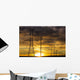 Silhouette of large metal powerline towers Wall Mural