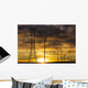 Silhouette of large metal powerline towers Wall Mural