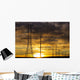 Silhouette of large metal powerline towers Wall Mural