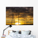 Silhouette of large metal powerline towers Wall Mural