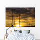 Silhouette of large metal powerline towers Wall Mural
