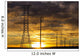 Silhouette of large metal powerline towers Wall Mural