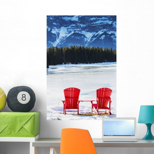 Two Red Chairs Wall Decal Design 1