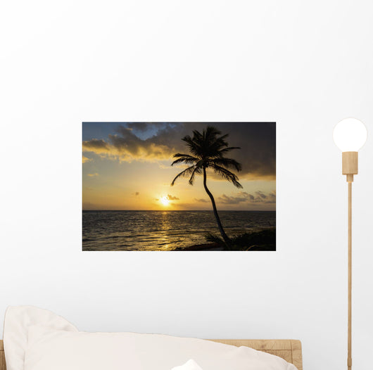 Silhouette Coconut Tree Wall Decal Design 1