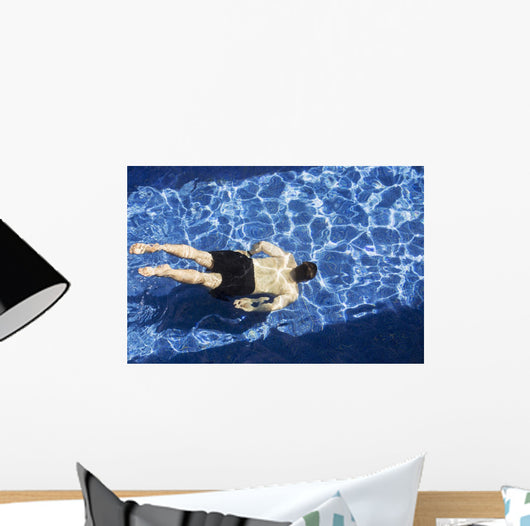 Male Swimming under Water Wall Decal