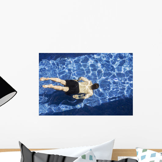Male Swimming under Water Wall Decal
