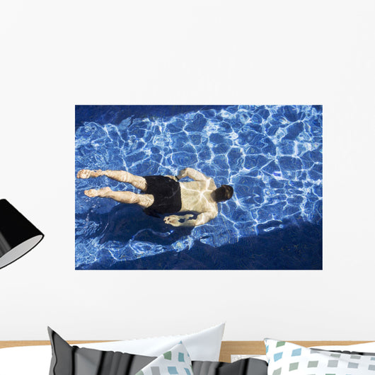 Male Swimming under Water Wall Decal