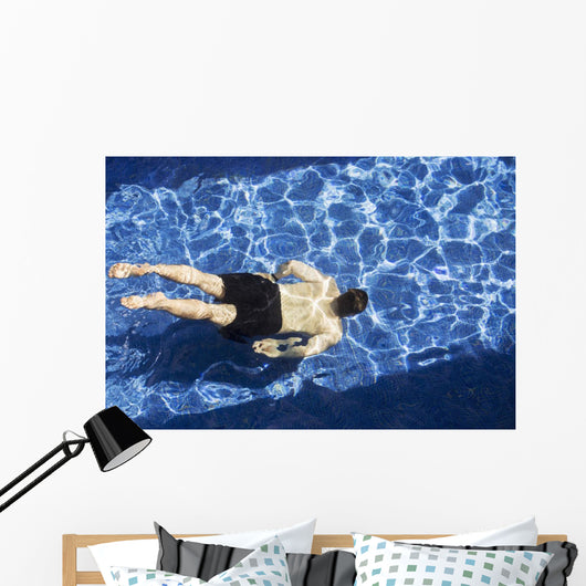 Male Swimming under Water Wall Decal