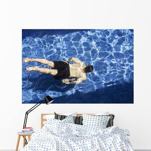 Male Swimming under Water Wall Decal