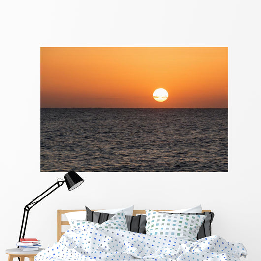 Glowing Sun over Ocean Wall Decal