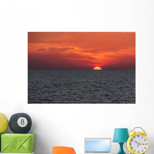 Dramatic Red Sky with Wall Decal