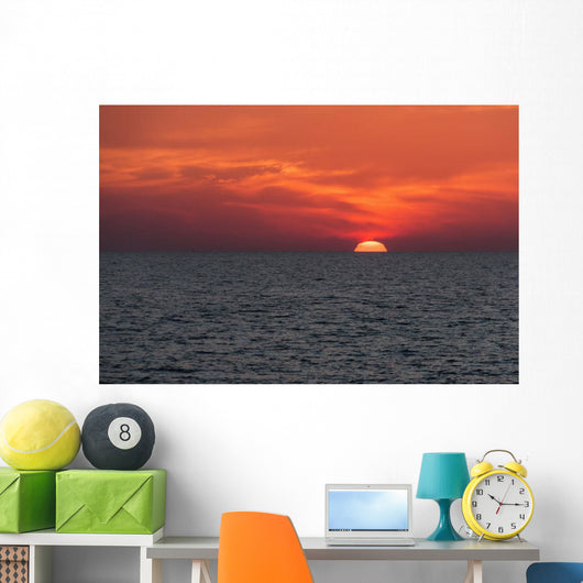 Dramatic Red Sky with Wall Decal