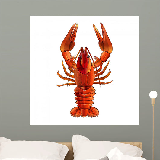 Red Lobster Illustration Wall Mural