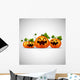 Three halloween funny pumpkins  Wall Decal