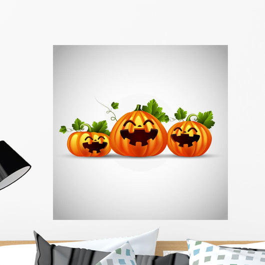 Three halloween funny pumpkins  Wall Decal